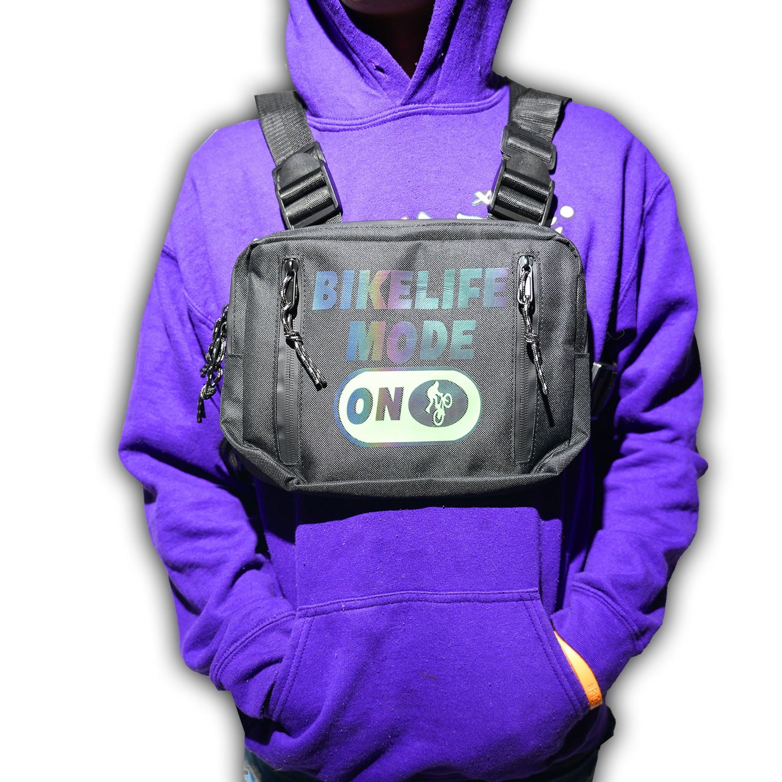 Bikelife Mode On chestbag (Glow in the dark) - rozaatiapparel