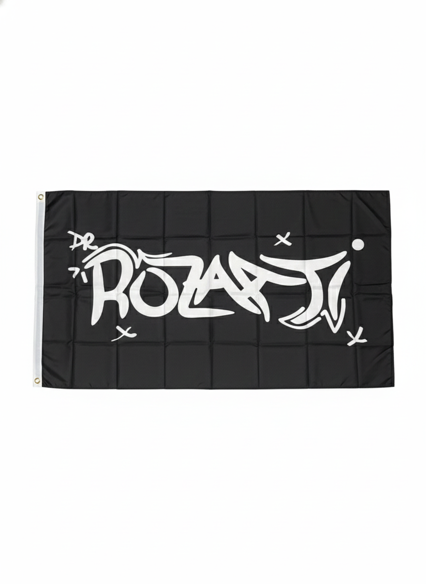 Rozaati logo flag (Black and White)