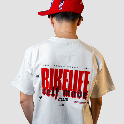 Self Made Club Bikelife Tee (White and Red)