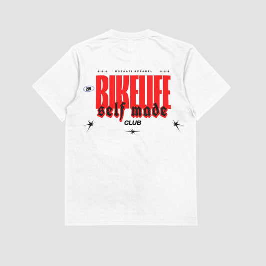 Self Made Club Bikelife Tee (White and Red)