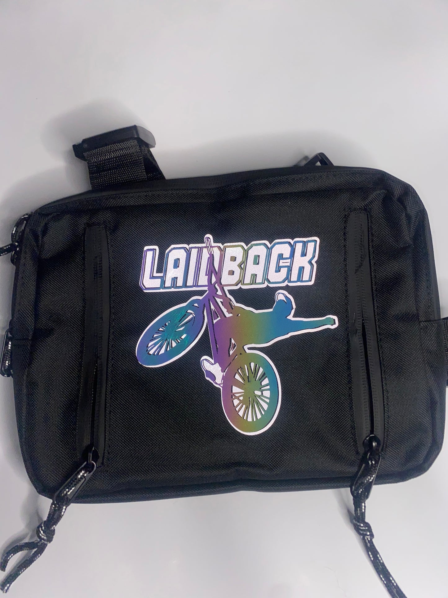 Black Laidback Reflective Chestbag